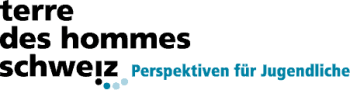 A blue logo featuring the words perspective d'affectation, representing the humanitarian organization Terre des Hommes Schweiz.